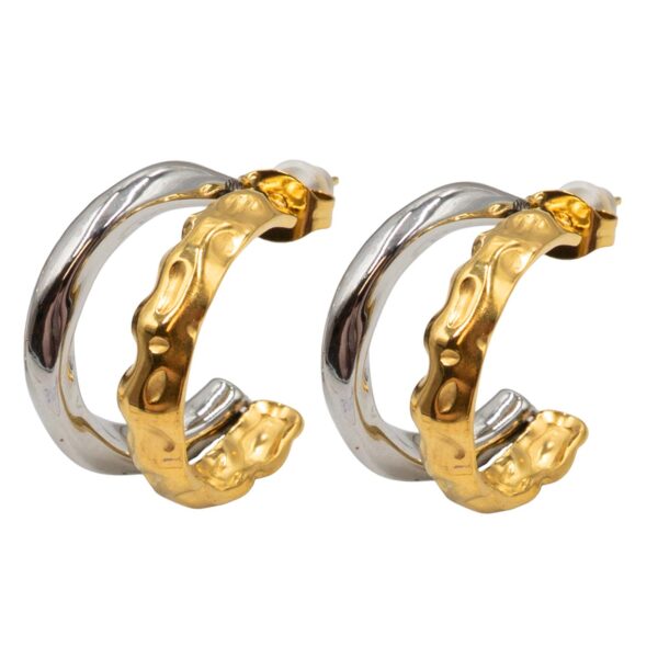 Σκουλαρίκια Αυτιού από Χειρουργικό Ατσάλι Επιχρυσωμένο - ATSEAR112