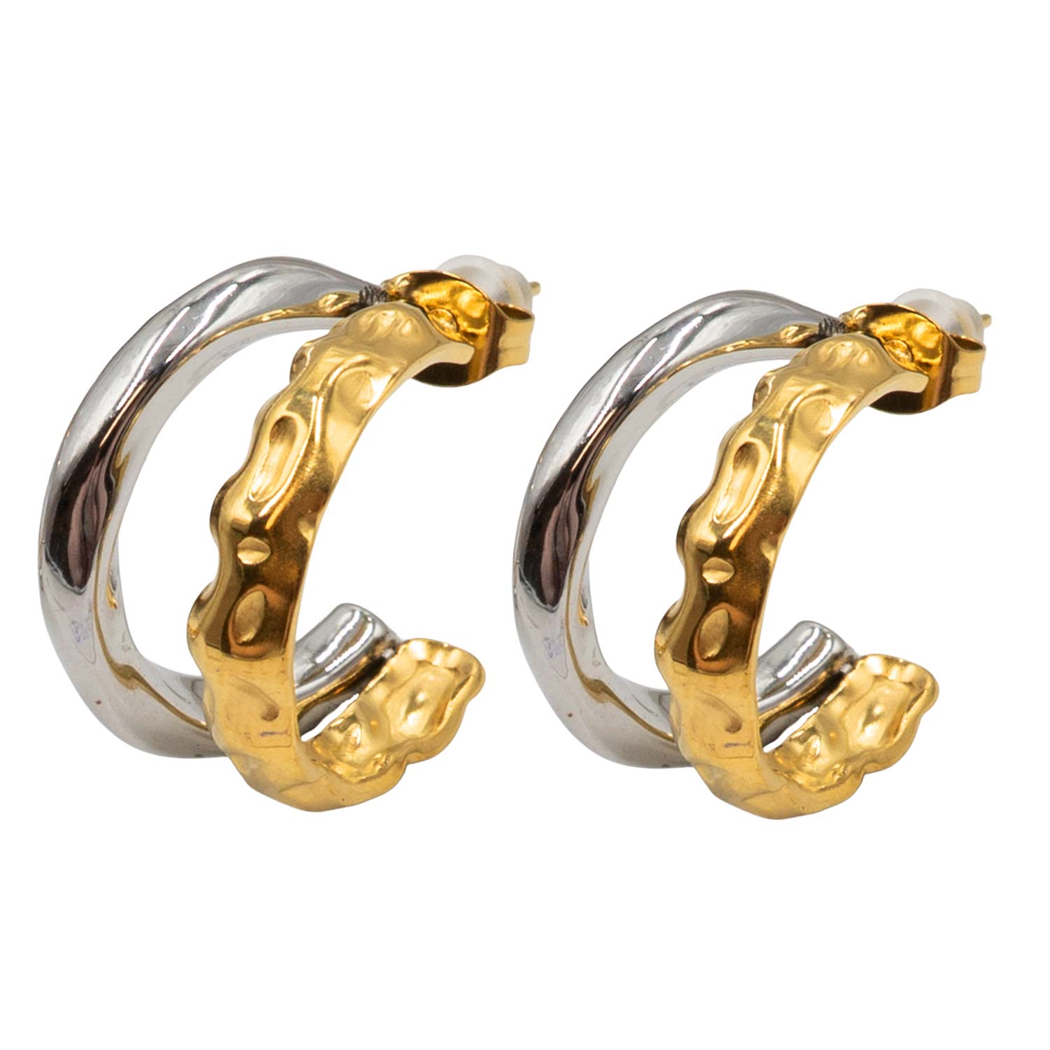 Σκουλαρίκια Αυτιού από Χειρουργικό Ατσάλι Επιχρυσωμένο - ATSEAR112