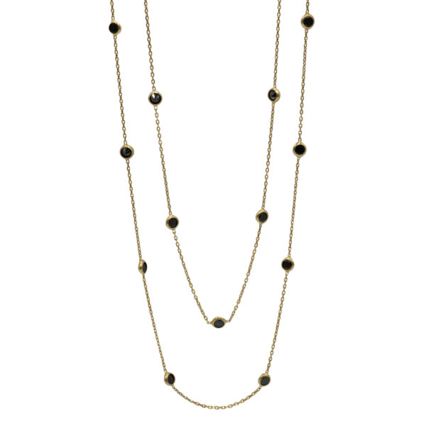 Κολιέ Ασημένιο Επιχρυσωμένο με Σχέδιο- AS123