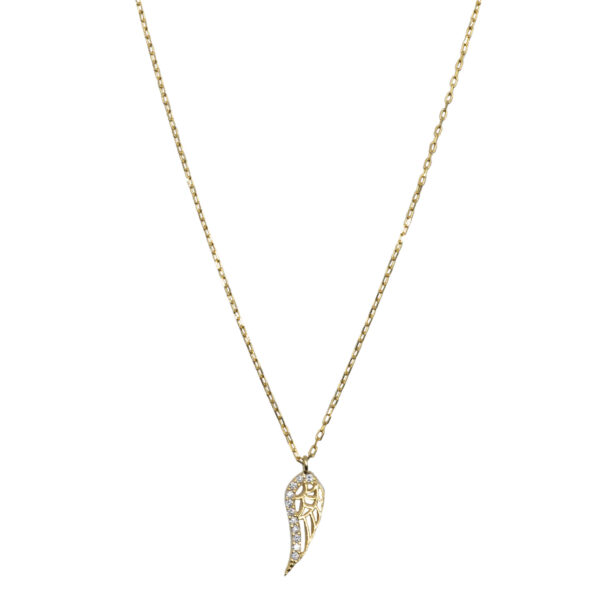 Κολιέ Ασημένιο Επιχρυσωμένο με Σχέδιο- AS98