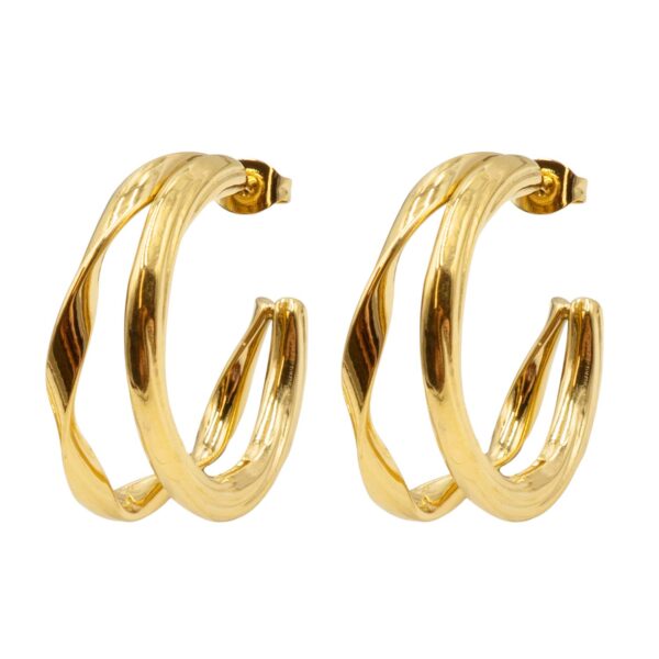 Σκουλαρίκια Αυτιού από Χειρουργικό Ατσάλι Επιχρυσωμένο - ATSEAR115