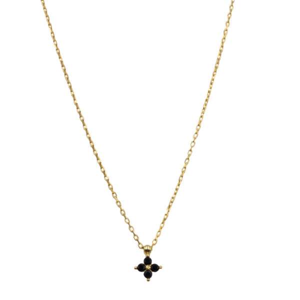 Κολιέ Ασημένιο Επιχρυσωμένο με Σχέδιο- AS120