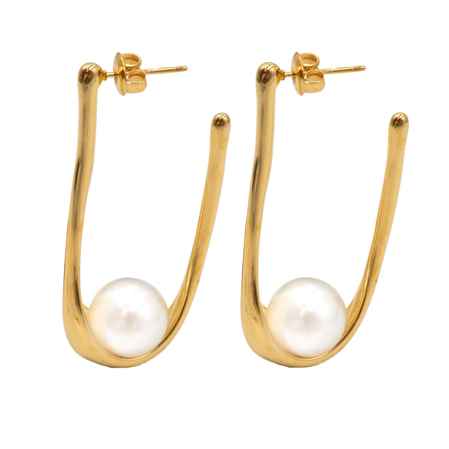 Σκουλαρίκια Αυτιού από Χειρουργικό Ατσάλι Επιχρυσωμένο - ATSEAR148