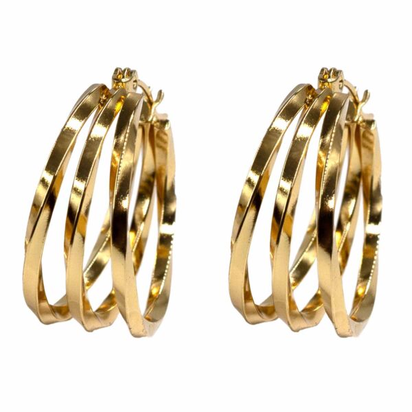 Σκουλαρίκια Αυτιού από Χειρουργικό Ατσάλι Επιχρυσωμένο - ATSEAR194