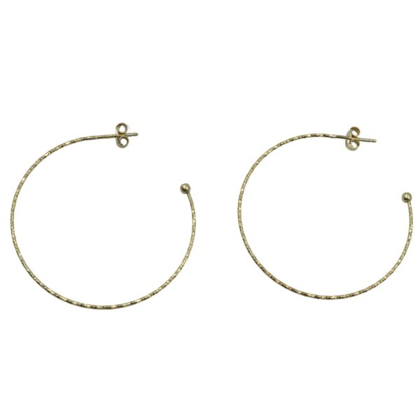 Σκουλαρίκια Αυτιού Ασημένια Επιχρυσωμένα Κρίκοι - EIT94