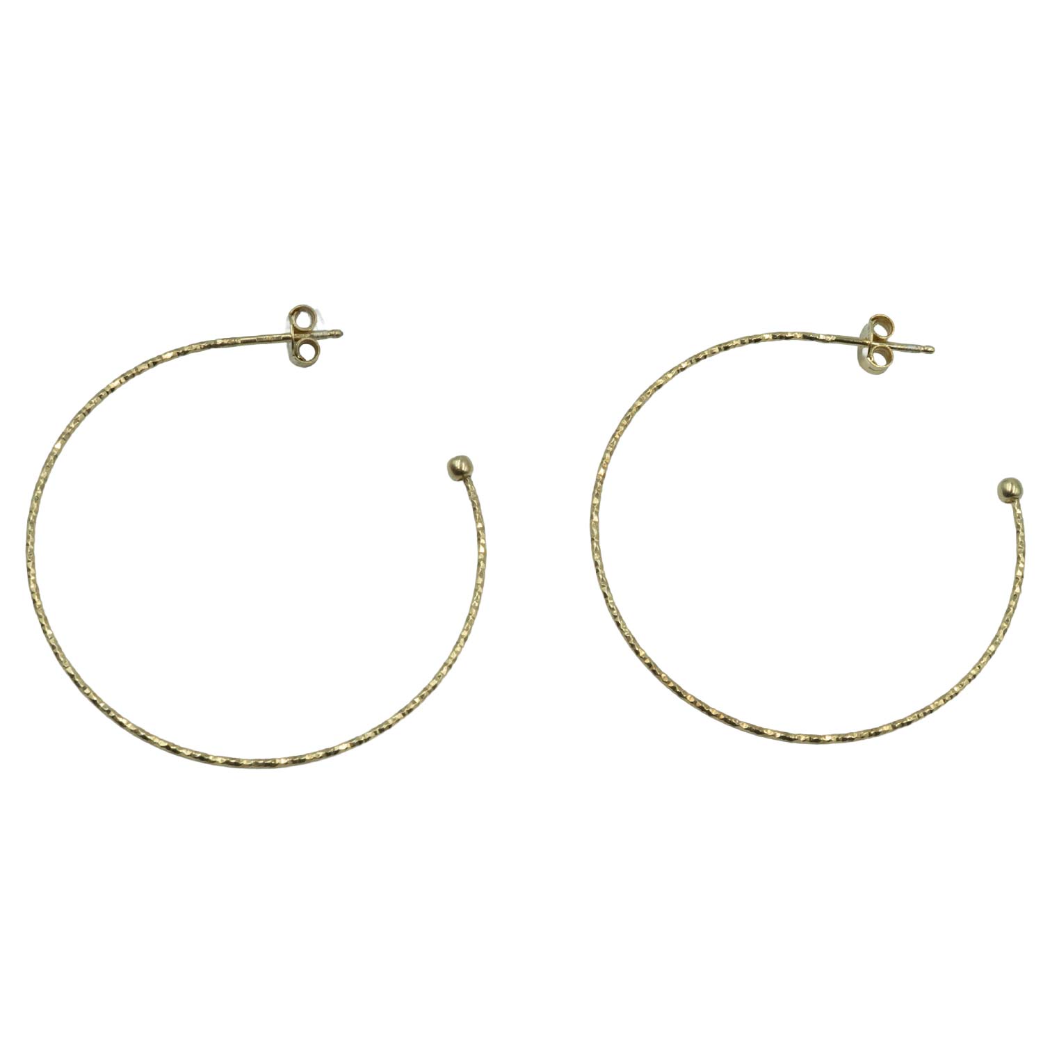 Σκουλαρίκια Αυτιού Ασημένια Επιχρυσωμένα Κρίκοι - EIT94