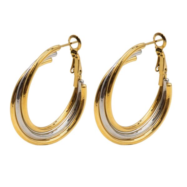 Σκουλαρίκια Αυτιού από Χειρουργικό Ατσάλι Επιχρυσωμένο - ATSEAR154