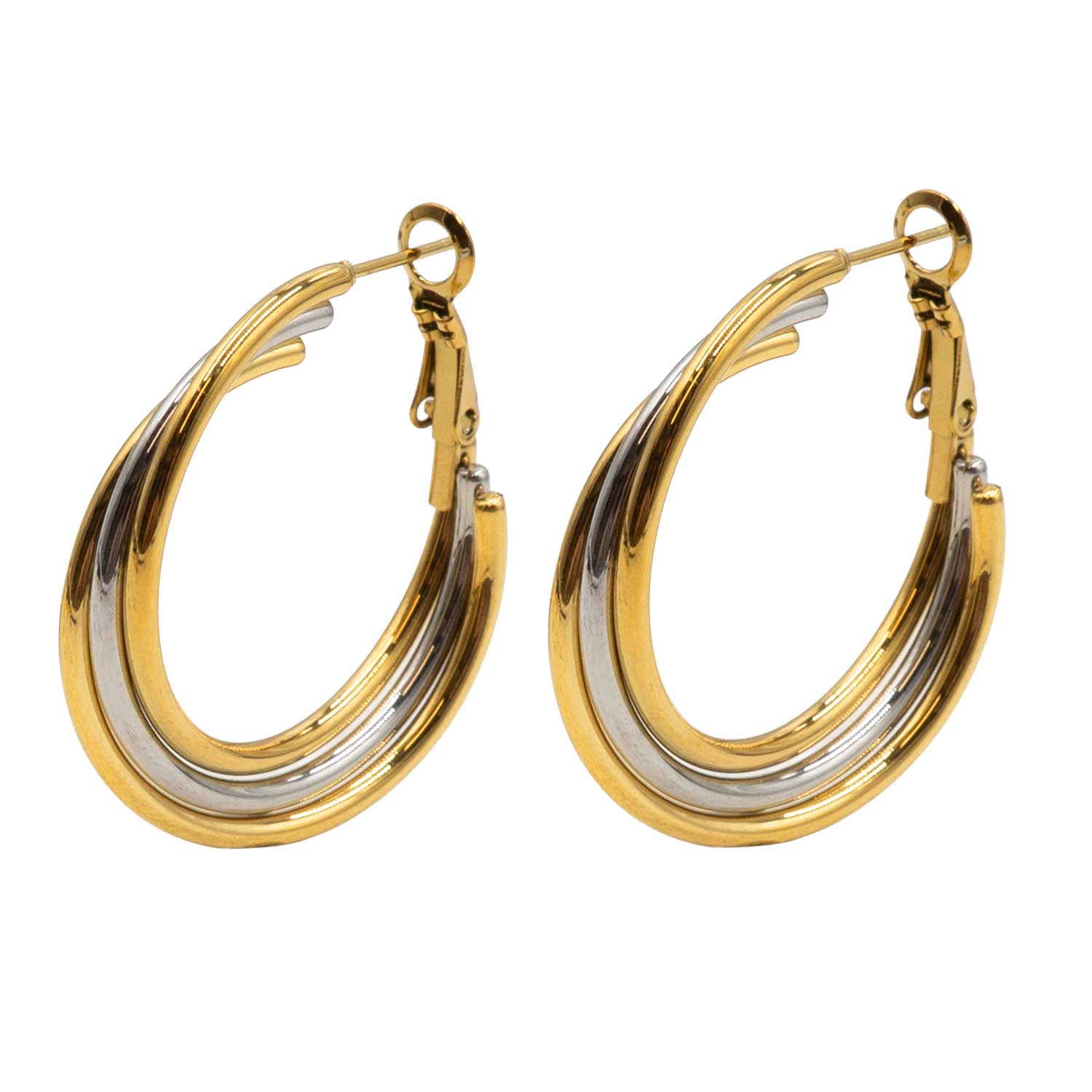 Σκουλαρίκια Αυτιού από Χειρουργικό Ατσάλι Επιχρυσωμένο - ATSEAR154