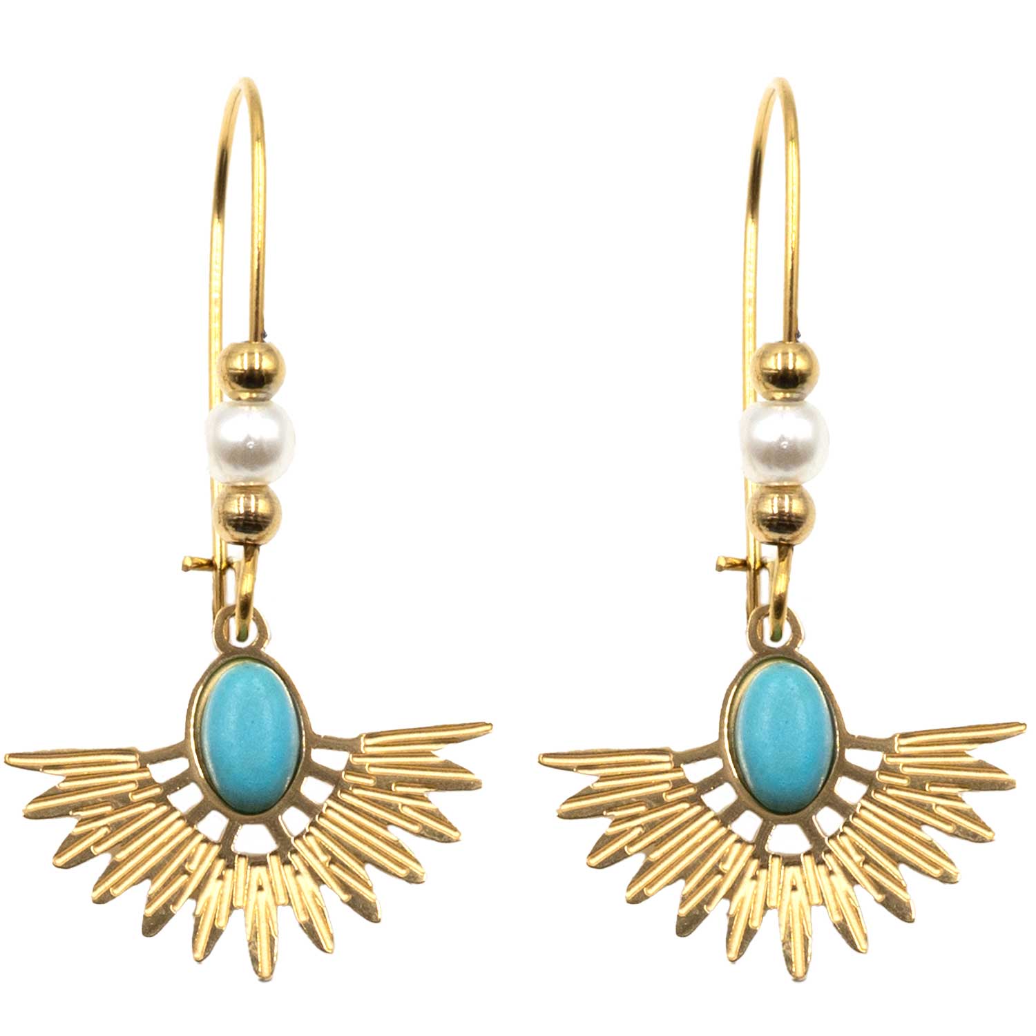 Σκουλαρίκια Αυτιού από Χειρουργικό Ατσάλι Επιχρυσωμένο - ATSEAR212