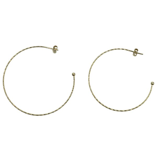 Σκουλαρίκια Αυτιού Ασημένια Επιχρυσωμένα Κρίκοι - EIT95