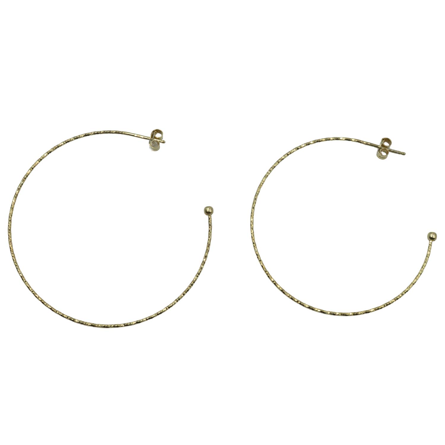 Σκουλαρίκια Αυτιού Ασημένια Επιχρυσωμένα Κρίκοι - EIT95