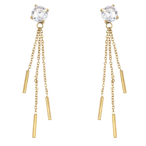 Σκουλαρίκια Αυτιού από Χειρουργικό Ατσάλι Επιχρυσωμένο - ATSEAR209