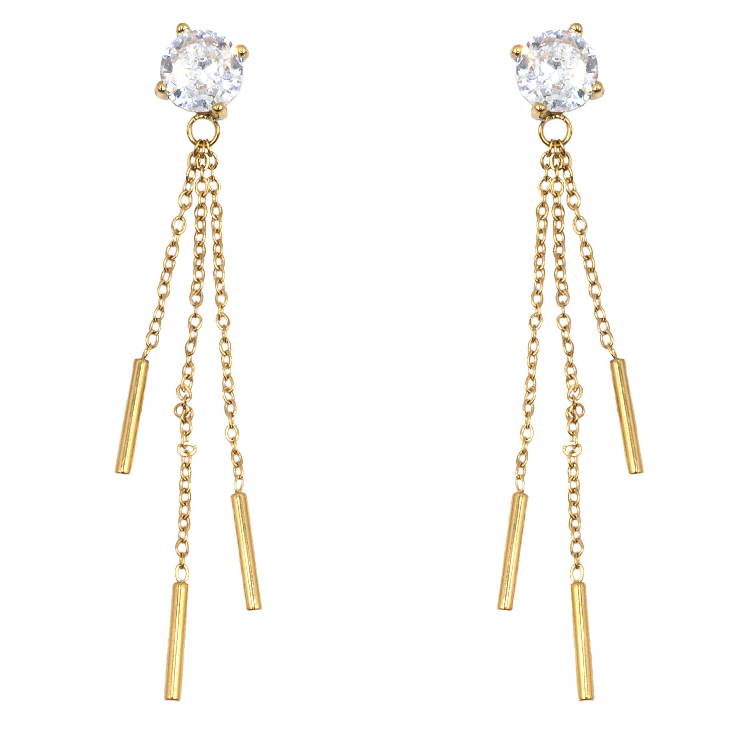 Σκουλαρίκια Αυτιού από Χειρουργικό Ατσάλι Επιχρυσωμένο - ATSEAR209