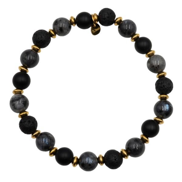 Βραχιόλι από Επιχρυσωμένο Ατσάλι και Ημιπολύτιμες Πέτρες - BRPO30