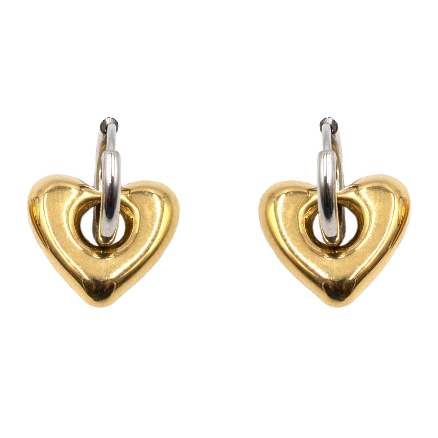 Σκουλαρίκια Αυτιού Δίχρωμα από Χειρουργικό Ατσάλι Επιχρυσωμένο - ATSEAR202