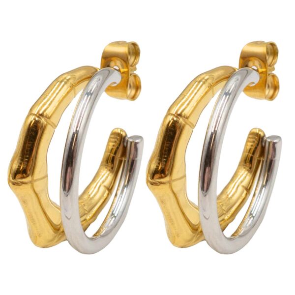 Σκουλαρίκια Αυτιού από Χειρουργικό Ατσάλι Επιχρυσωμένο - ATSEAR127