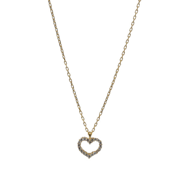 Κολιέ Ασημένιο Επιχρυσωμένο με Σχέδιο- AS133