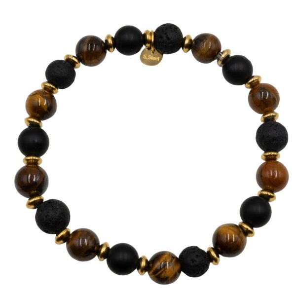 Βραχιόλι από Επιχρυσωμένο Ατσάλι και Ημιπολύτιμες Πέτρες - BRPO31