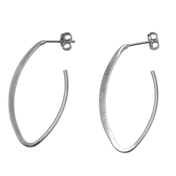 Σκουλαρίκια Αυτιού Ασημένια Επιπλατινωμένα Κρίκοι - EIT104