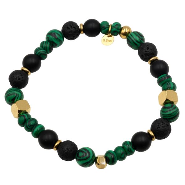 Βραχιόλι από Επιχρυσωμένο Ατσάλι και Ημιπολύτιμες Πέτρες - BRPO32