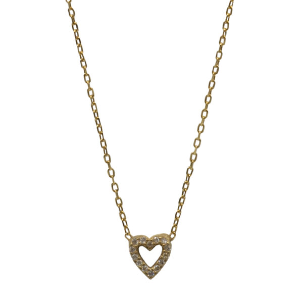 Κολιέ Ασημένιο Επιχρυσωμένο με Σχέδιο- AS138