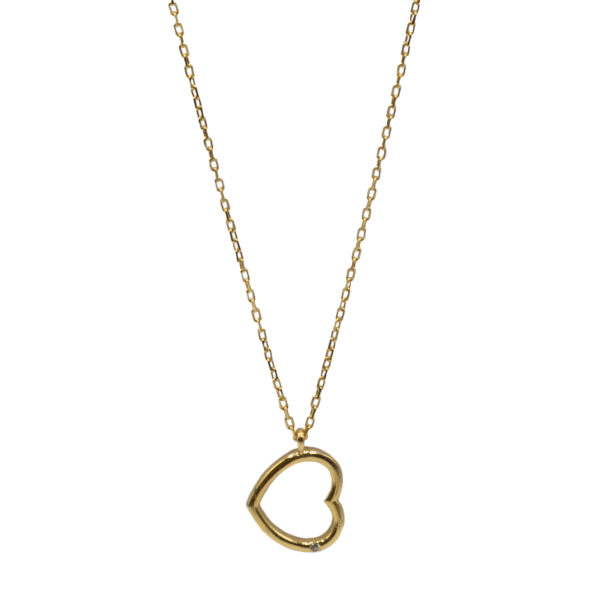 Κολιέ Ασημένιο Επιχρυσωμένο με Σχέδιο- AS135