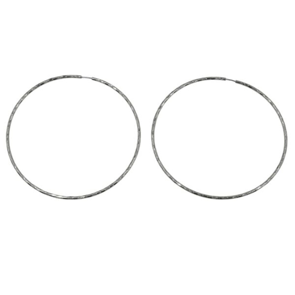 Σκουλαρίκια Αυτιού Ασημένια Επιπλατινωμένα Κρίκοι - EIT109