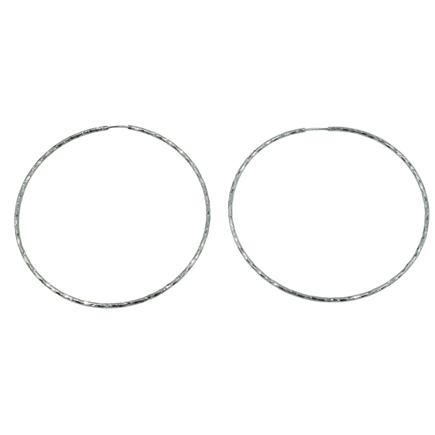 Σκουλαρίκια Αυτιού Ασημένια Επιπλατινωμένα Κρίκοι - EIT111