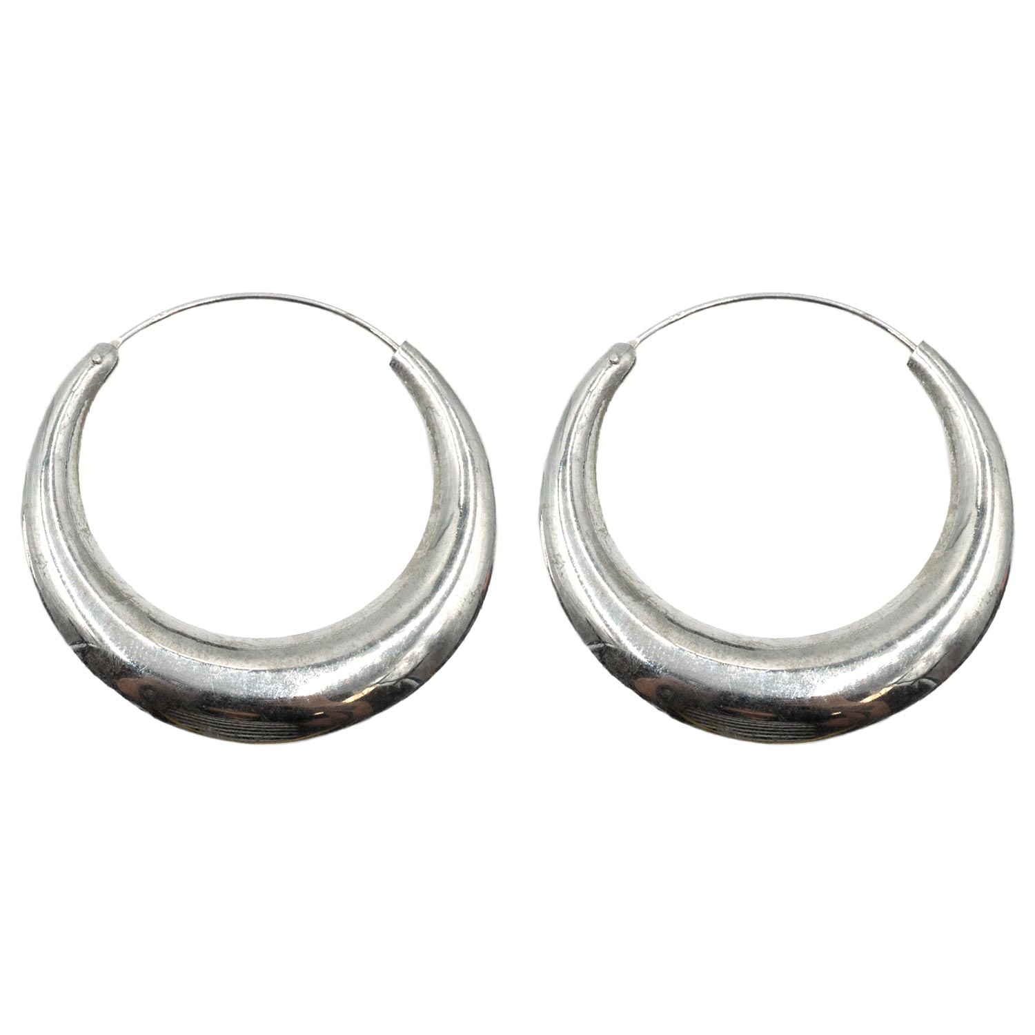 Σκουλαρίκια Αυτιού Ασημένια Επιπλατινωμένα Κρίκοι - EIT149