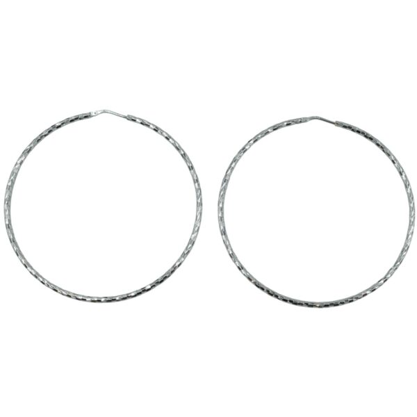 Σκουλαρίκια Αυτιού Ασημένια Επιπλατινωμένα Κρίκοι - EIT113