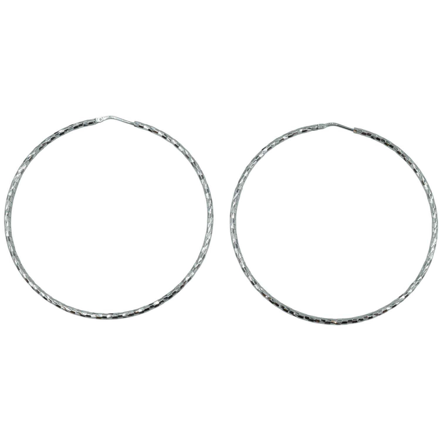 Σκουλαρίκια Αυτιού Ασημένια Επιπλατινωμένα Κρίκοι - EIT113