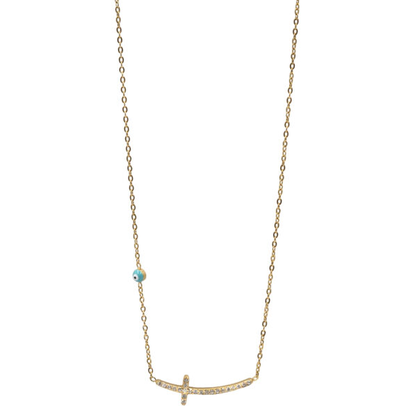 Κολιέ από Επιχρυσωμένο Ατσάλι με Σχέδιο – KOL66