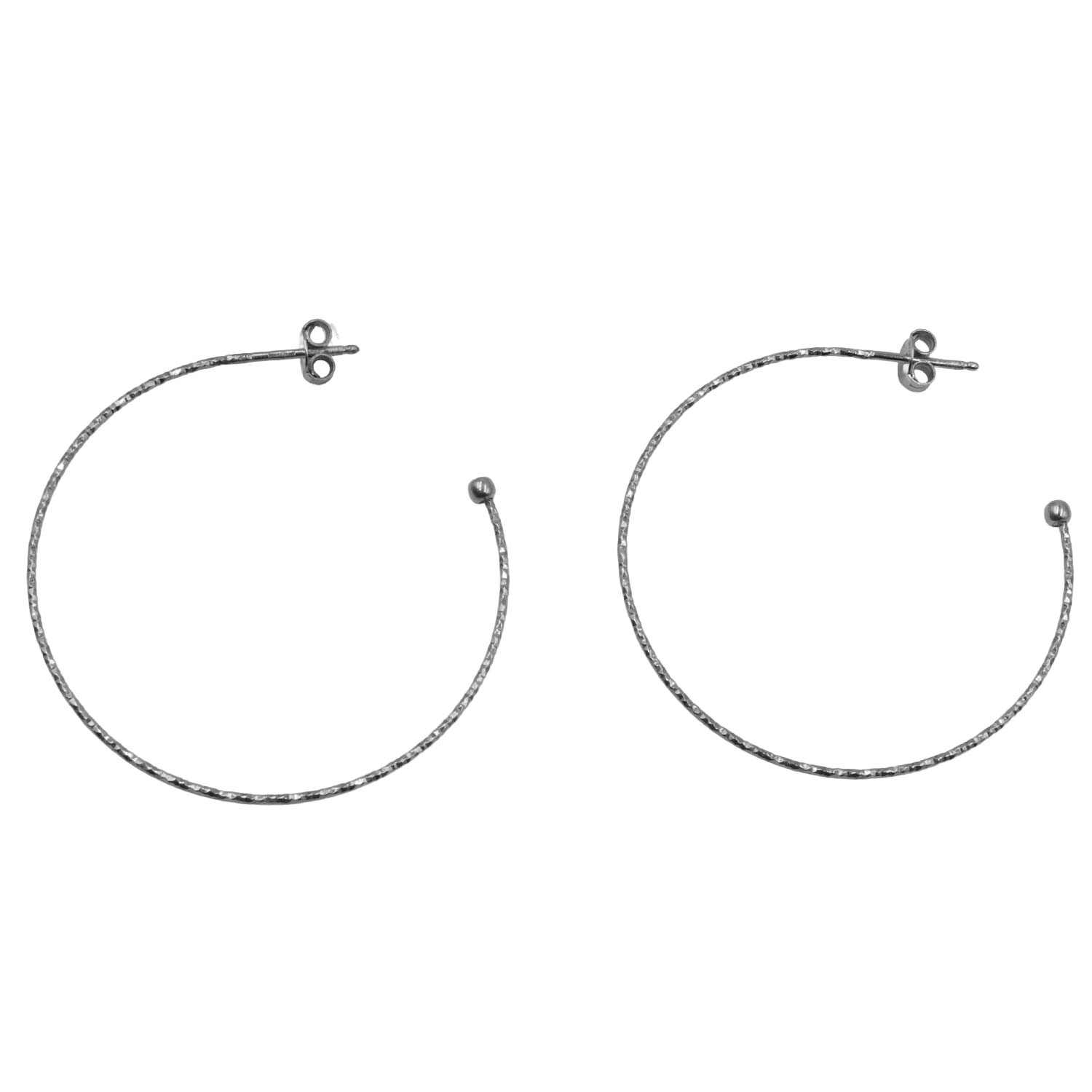 Σκουλαρίκια Αυτιού Ασημένια Επιπλατινωμένα Κρίκοι - EIT98