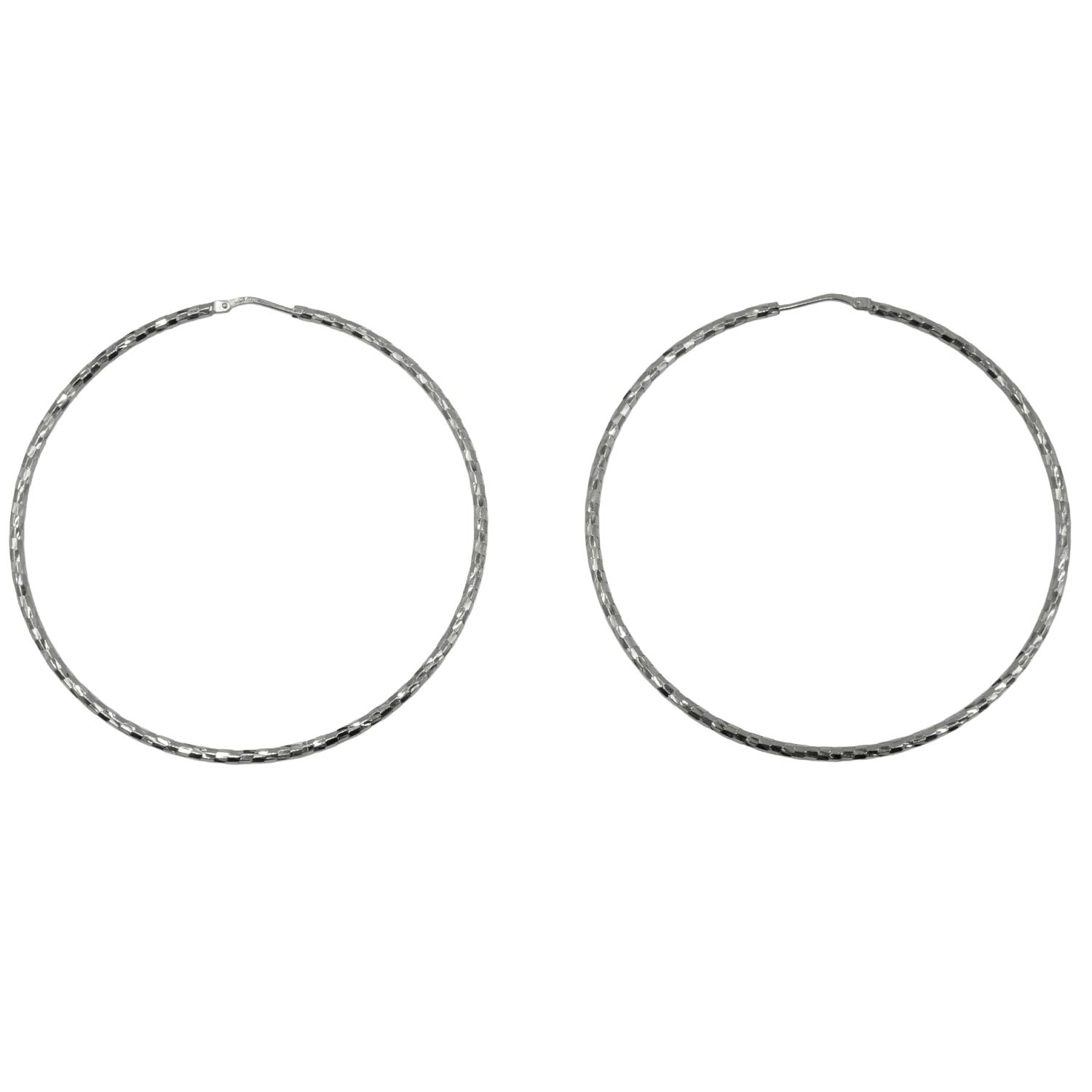 Σκουλαρίκια Αυτιού Ασημένια Επιπλατινωμένα Κρίκοι - EIT112