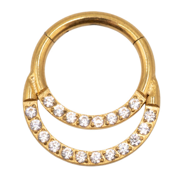 Σκουλαρίκι Σώματος από Επιχρυσωμένο Τιτάνιο με Ζιργκόν- TB-0357