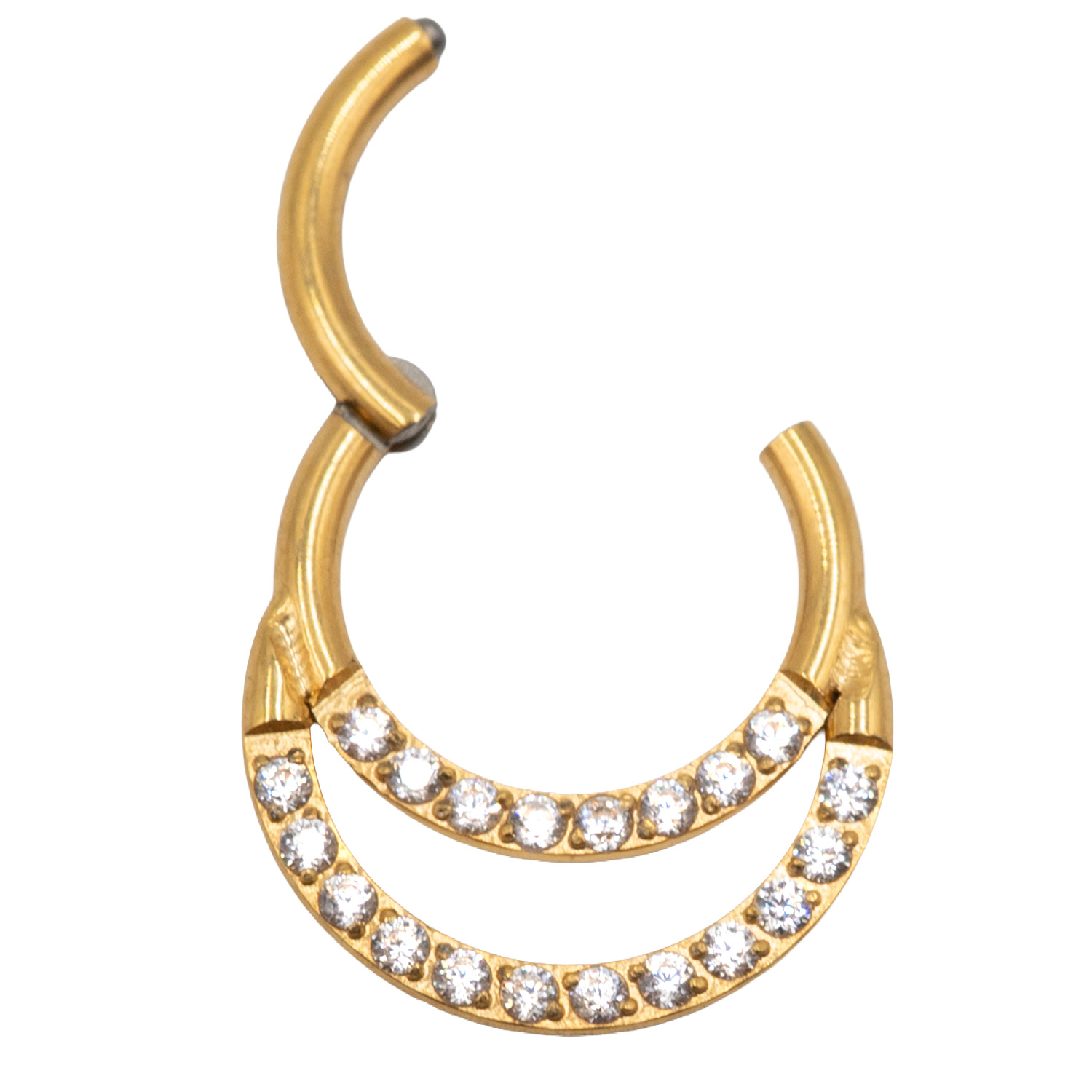 Σκουλαρίκι Σώματος από Επιχρυσωμένο Τιτάνιο με Ζιργκόν- TB-0357