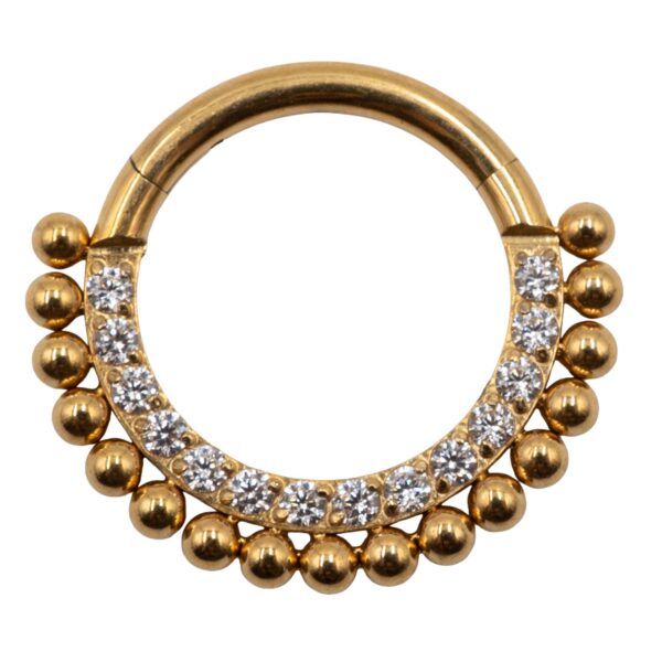 Σκουλαρίκι Σώματος από Επιχρυσωμένο Τιτάνιο με Ζιργκόν- TB-0462