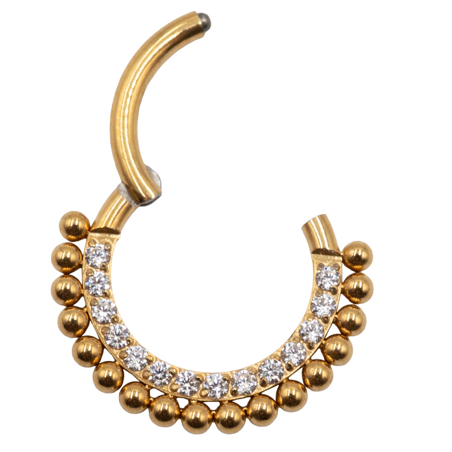 Σκουλαρίκι Σώματος από Επιχρυσωμένο Τιτάνιο με Ζιργκόν- TB-0462