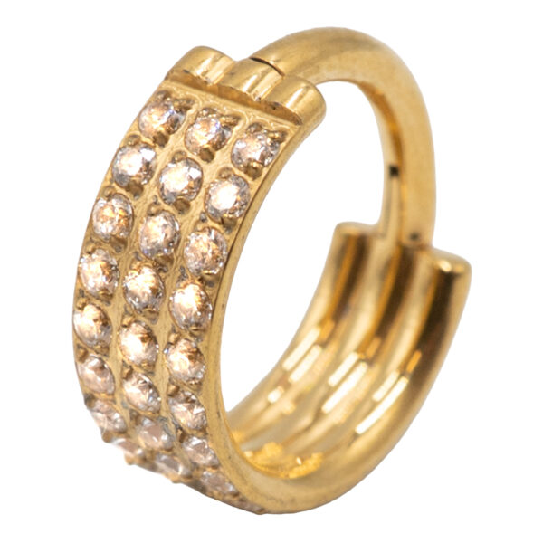 Σκουλαρίκι Σώματος από Επιχρυσωμένο Τιτάνιο με Ζιργκόν- TB-0465Y