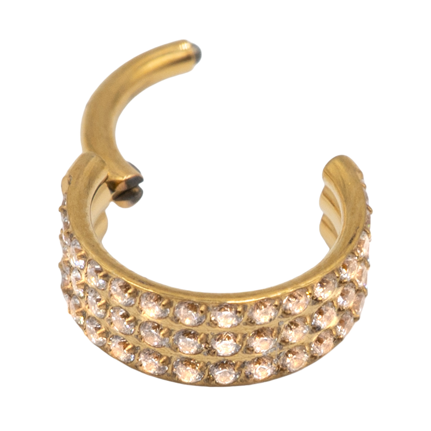 Σκουλαρίκι Σώματος από Επιχρυσωμένο Τιτάνιο με Ζιργκόν- TB-0465Y