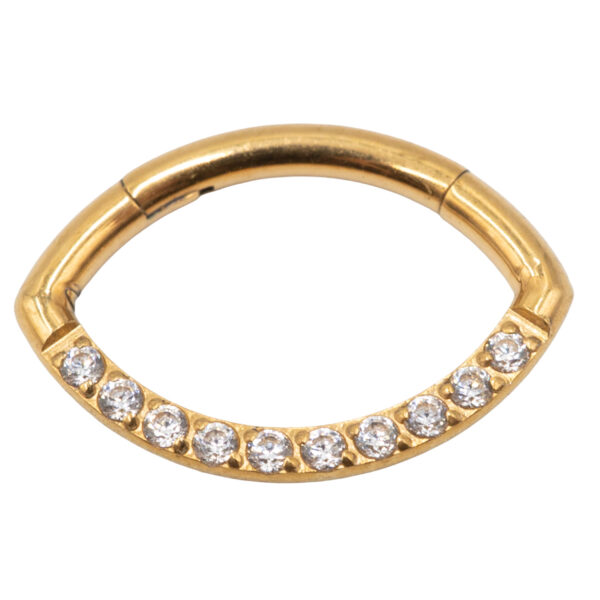 Σκουλαρίκι Σώματος από Επιχρυσωμένο Τιτάνιο με Ζιργκόν- TB-0561Y