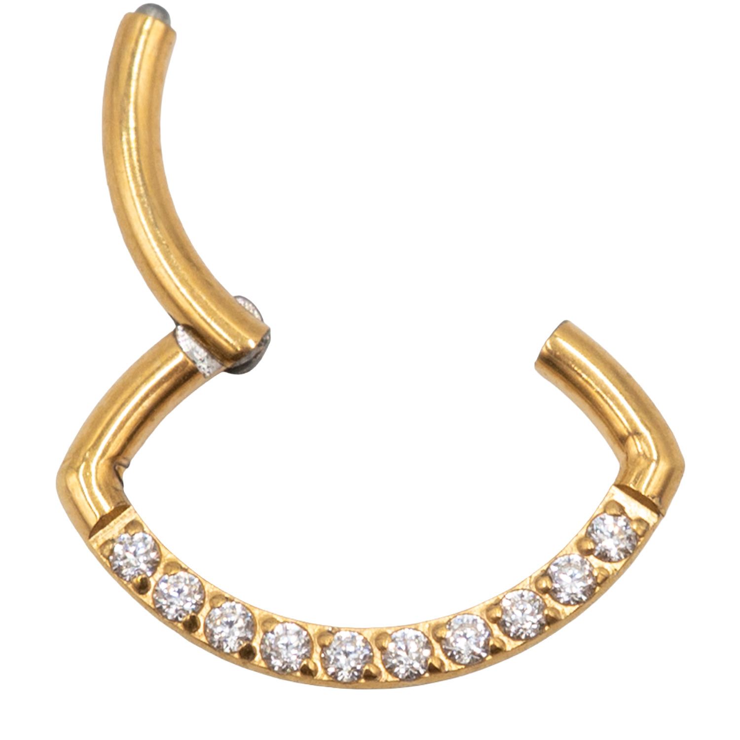 Σκουλαρίκι Σώματος από Επιχρυσωμένο Τιτάνιο με Ζιργκόν- TB-0561Y