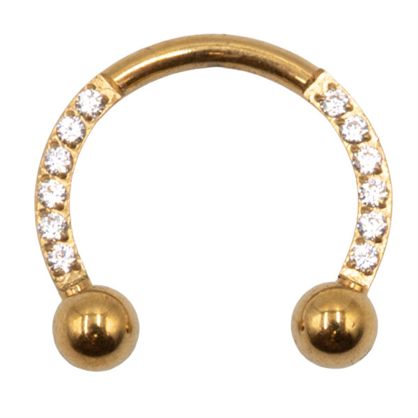 Σκουλαρίκι Σώματος από Επιχρυσωμένο Τιτάνιο με Ζιργκόν- TB-0562Y