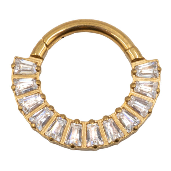 Σκουλαρίκι Σώματος από Επιχρυσωμένο Τιτάνιο με Ζιργκόν- TB-1033Y