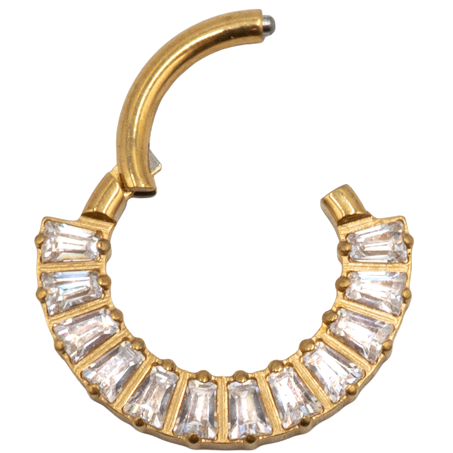 Σκουλαρίκι Σώματος από Επιχρυσωμένο Τιτάνιο με Ζιργκόν- TB-1033Y