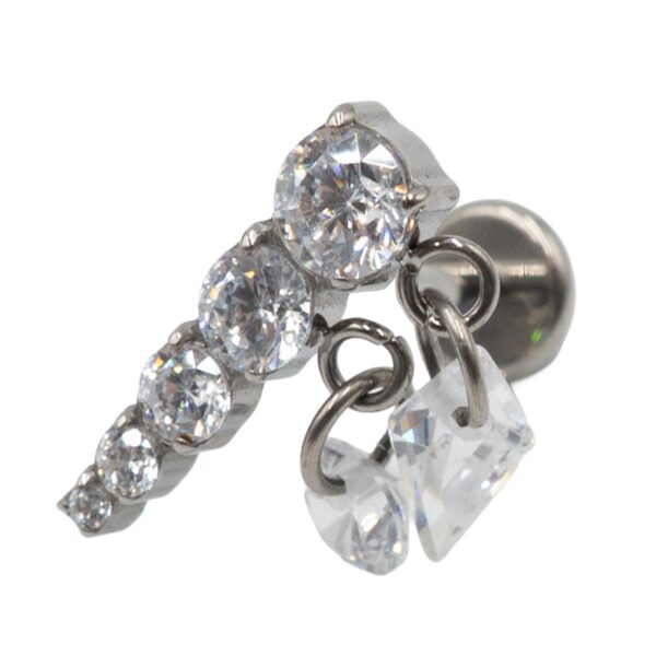 Σκουλαρίκι Αυτιού από Τιτάνιο με ζιργκόν- TB-1216W