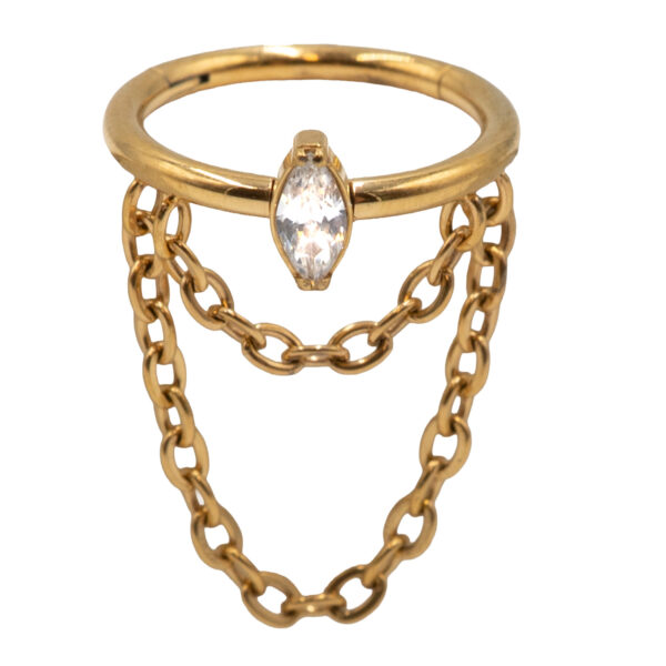 Σκουλαρίκι Σώματος από Τιτάνιο Επιχρυσωμένο- TB-1244Y