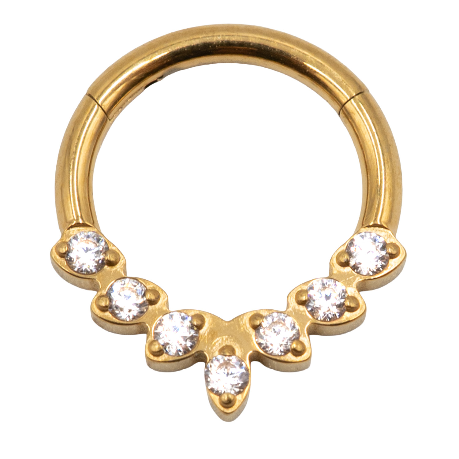 Σκουλαρίκι Σώματος από Επιχρυσωμένο Τιτάνιο με Ζιργκόν- TB-1257Y