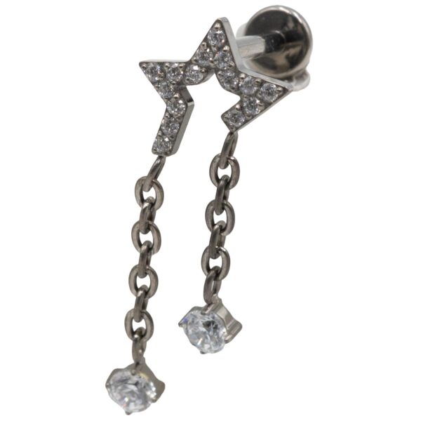 Σκουλαρίκι Αυτιού από Τιτάνιο με ζιργκόν- TB-1639W