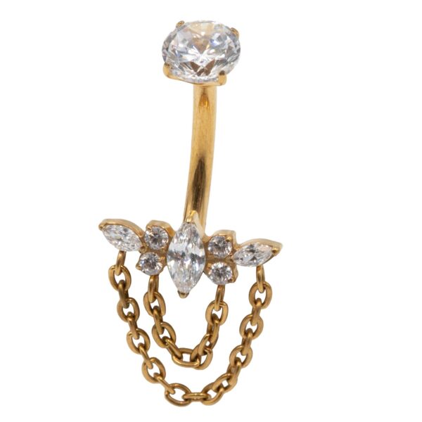 Σκουλαρίκι Σώματος από Επιχρυσωμένο Τιτάνιο- TB-1763Y